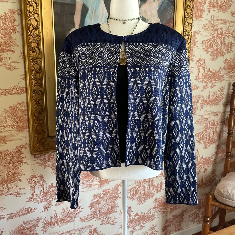 St. John Bohemian Cropped Cardigan
